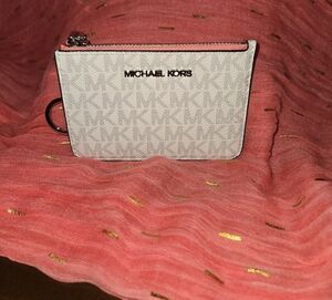 Michael Kors Light Gray MK Letters Logo Card Holder